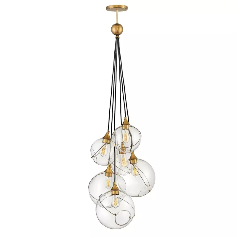 Lampa wisząca Skye - 6 źródeł światła - Klasyczny mosiądz