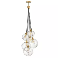 Lampa wisząca Skye - 6 źródeł światła - Klasyczny mosiądz