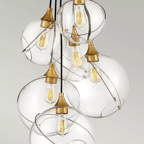 Lampa wisząca Skye - 6 źródeł światła - Klasyczny mosiądz