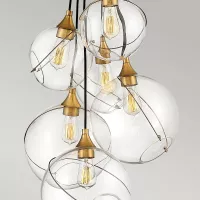 Lampa wisząca Skye - 6 źródeł światła - Klasyczny mosiądz