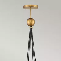 Lampa wisząca Skye - 6 źródeł światła - Klasyczny mosiądz