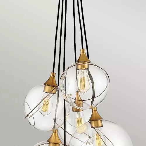 Lampa wisząca Skye - 6 źródeł światła - Klasyczny mosiądz