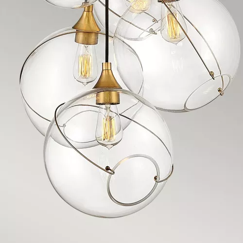 Lampa wisząca Skye - 6 źródeł światła - Klasyczny mosiądz