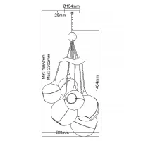 Lampa wisząca Skye - 6 źródeł światła - Klasyczny mosiądz