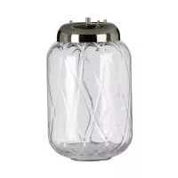 Lampa stołowa Sola - 2 źródła światła - Polerowany nikiel - Srebrny abażur