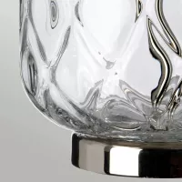 Lampa stołowa Sola - 1 źródło światła - Polerowany nikiel - Srebrny abażur