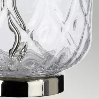Lampa stołowa Sola - 1 źródło światła - Polerowany nikiel - Niebieski abażur