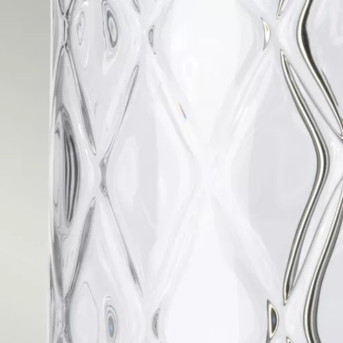 Lampa stołowa Sola - 1 źródło światła - Polerowany nikiel - Niebieski abażur