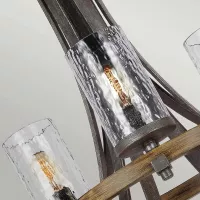Żyrandol Angelo - 9 źródeł światła - Postarzałe drewno dębowe