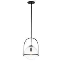Lampa wisząca Somerset - 1 źródło światła - Czarny - Przezroczysty