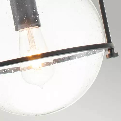 Lampa wisząca Somerset - 1 źródło światła - Czarny - Przezroczysty