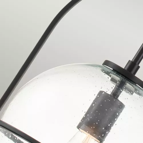 Lampa wisząca Somerset - 1 źródło światła - Czarny - Przezroczysty
