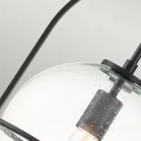 Lampa wisząca Somerset - 1 źródło światła - Czarny - Przezroczysty