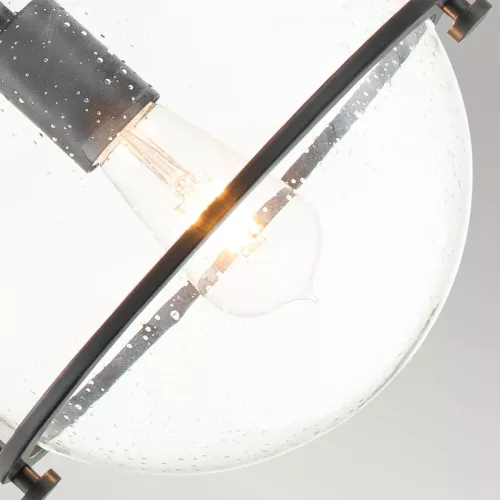 Lampa wisząca Somerset - 1 źródło światła - Czarny - Przezroczysty