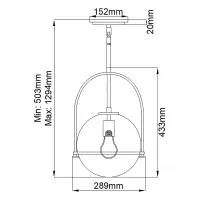 Lampa wisząca Somerset - 1 źródło światła - Czarny - Przezroczysty