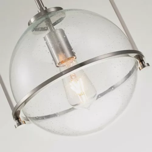Lampa wisząca Somerset - 1 źródło światła - Szczotkowany nikiel - Przezroczysty