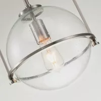 Lampa wisząca Somerset - 1 źródło światła - Szczotkowany nikiel - Przezroczysty
