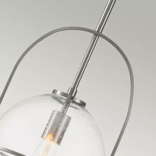 Lampa wisząca Somerset - 1 źródło światła - Szczotkowany nikiel - Przezroczysty