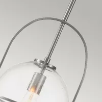Lampa wisząca Somerset - 1 źródło światła - Szczotkowany nikiel - Przezroczysty