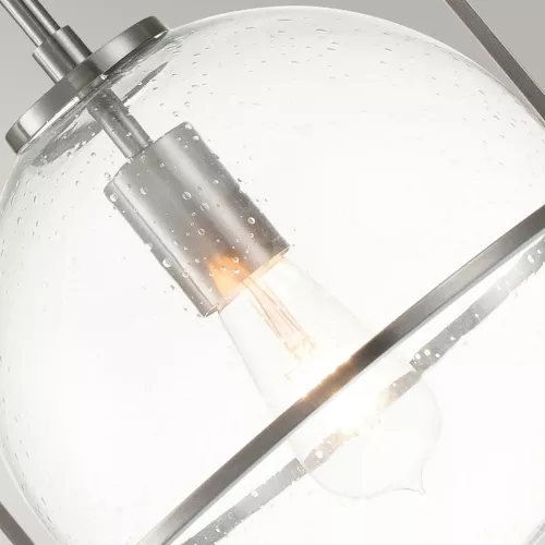 Lampa wisząca Somerset - 1 źródło światła - Szczotkowany nikiel - Przezroczysty
