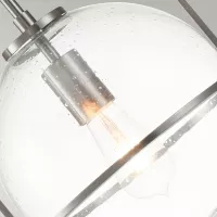 Lampa wisząca Somerset - 1 źródło światła - Szczotkowany nikiel - Przezroczysty