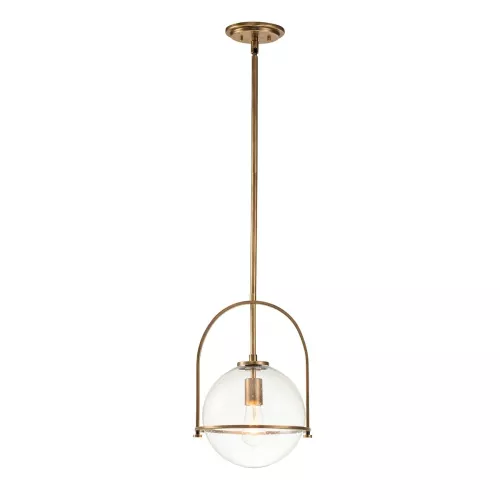 Lampa wisząca Somerset - 1 źródło światła - Klasyczny mosiądz - Przezroczysty