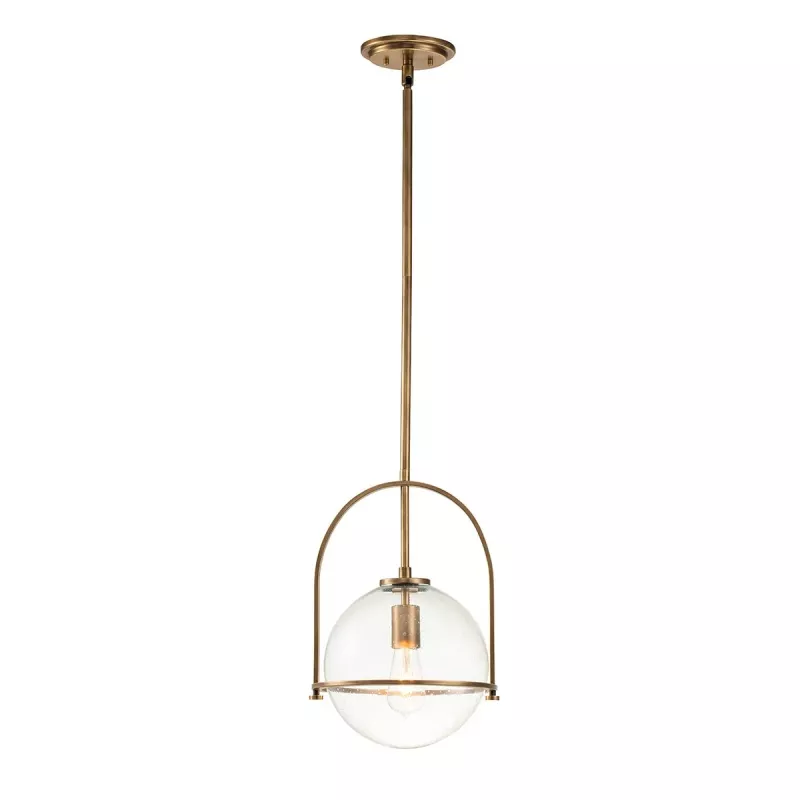 Lampa wisząca Somerset - 1 źródło światła - Klasyczny mosiądz - Przezroczysty