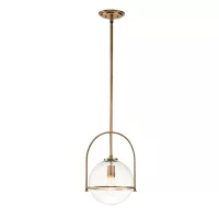 Lampa wisząca Somerset - 1 źródło światła - Klasyczny mosiądz - Przezroczysty