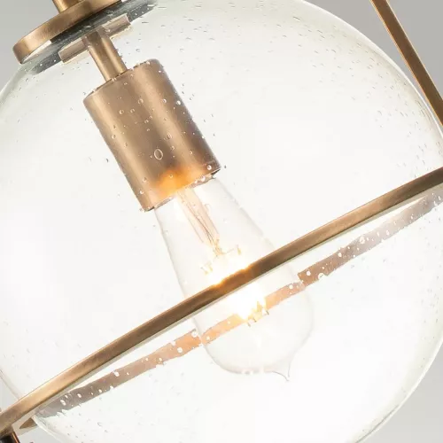 Lampa wisząca Somerset - 1 źródło światła - Klasyczny mosiądz - Przezroczysty