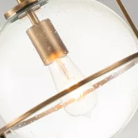 Lampa wisząca Somerset - 1 źródło światła - Klasyczny mosiądz - Przezroczysty