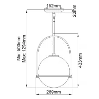 Lampa wisząca Somerset - 1 źródło światła - Klasyczny mosiądz