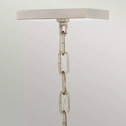 Duża lampa wisząca / półplafon Stinson - 4 źródła światła - Czarny, polerowany nikiel
