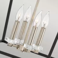 Duża lampa wisząca / półplafon Stinson - 4 źródła światła - Czarny, polerowany nikiel
