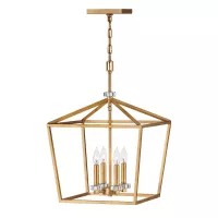 Duża lampa wisząca / półplafon Stinson - 4 źródła światła - Postarzany mosiądz