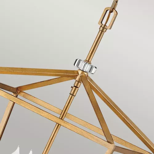 Duża lampa wisząca / półplafon Stinson - 4 źródła światła - Postarzany mosiądz
