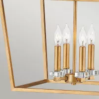 Duża lampa wisząca / półplafon Stinson - 4 źródła światła - Postarzany mosiądz
