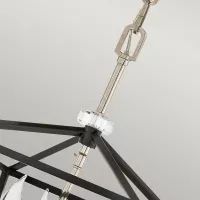 Średnia lampa wisząca / półplafon Stinson - 4 źródła światła - Czarny, polerowany nikiel