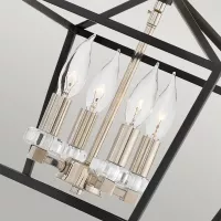 Średnia lampa wisząca / półplafon Stinson - 4 źródła światła - Czarny, polerowany nikiel