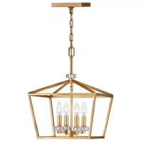 Średnia lampa wisząca / półplafon Stinson - 4 źródła światła - Postarzany mosiądz