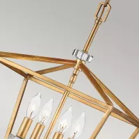Średnia lampa wisząca / półplafon Stinson - 4 źródła światła - Postarzany mosiądz
