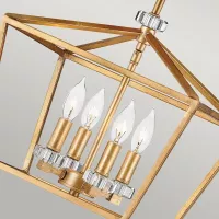 Średnia lampa wisząca / półplafon Stinson - 4 źródła światła - Postarzany mosiądz