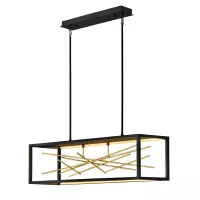 Lampa wyspowa LED Styx - Czarny, zdobione złoto