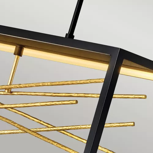Lampa wyspowa LED Styx - Czarny, zdobione złoto
