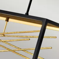 Lampa wyspowa LED Styx - Czarny, zdobione złoto