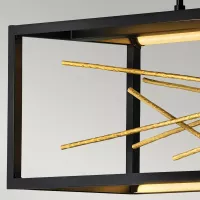 Lampa wyspowa LED Styx - Czarny, zdobione złoto