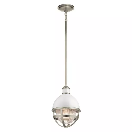 Mała lampa wisząca Tollis - 1 źródło światła - Szczotkowany nikiel