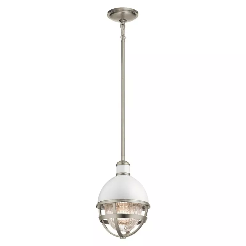Mała lampa wisząca Tollis - 1 źródło światła - Szczotkowany nikiel