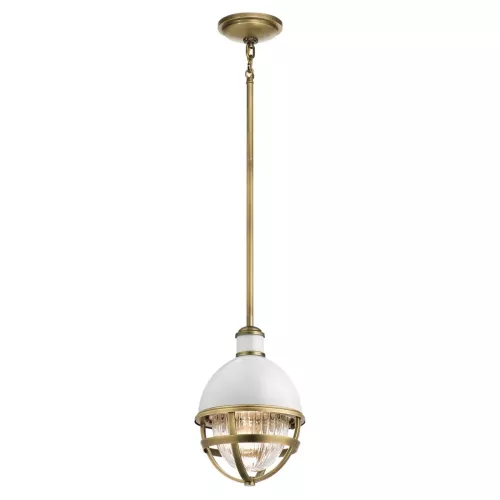Mała lampa wisząca Tollis - 1 źródło światła - Naturalny mosiądz