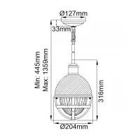 Mała lampa wisząca Tollis - 1 źródło światła - Naturalny mosiądz