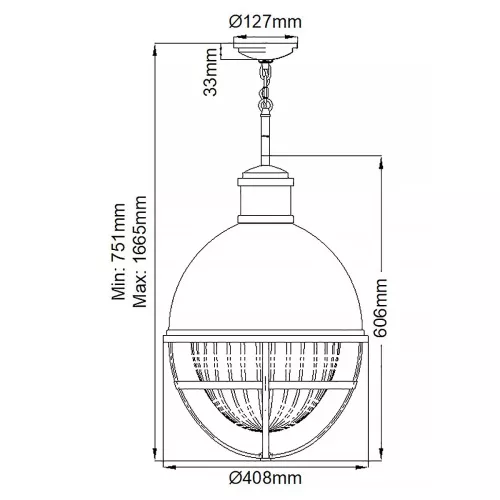 Lampa wisząca Tollis - 1 źródło światła - Szczotkowany nikiel